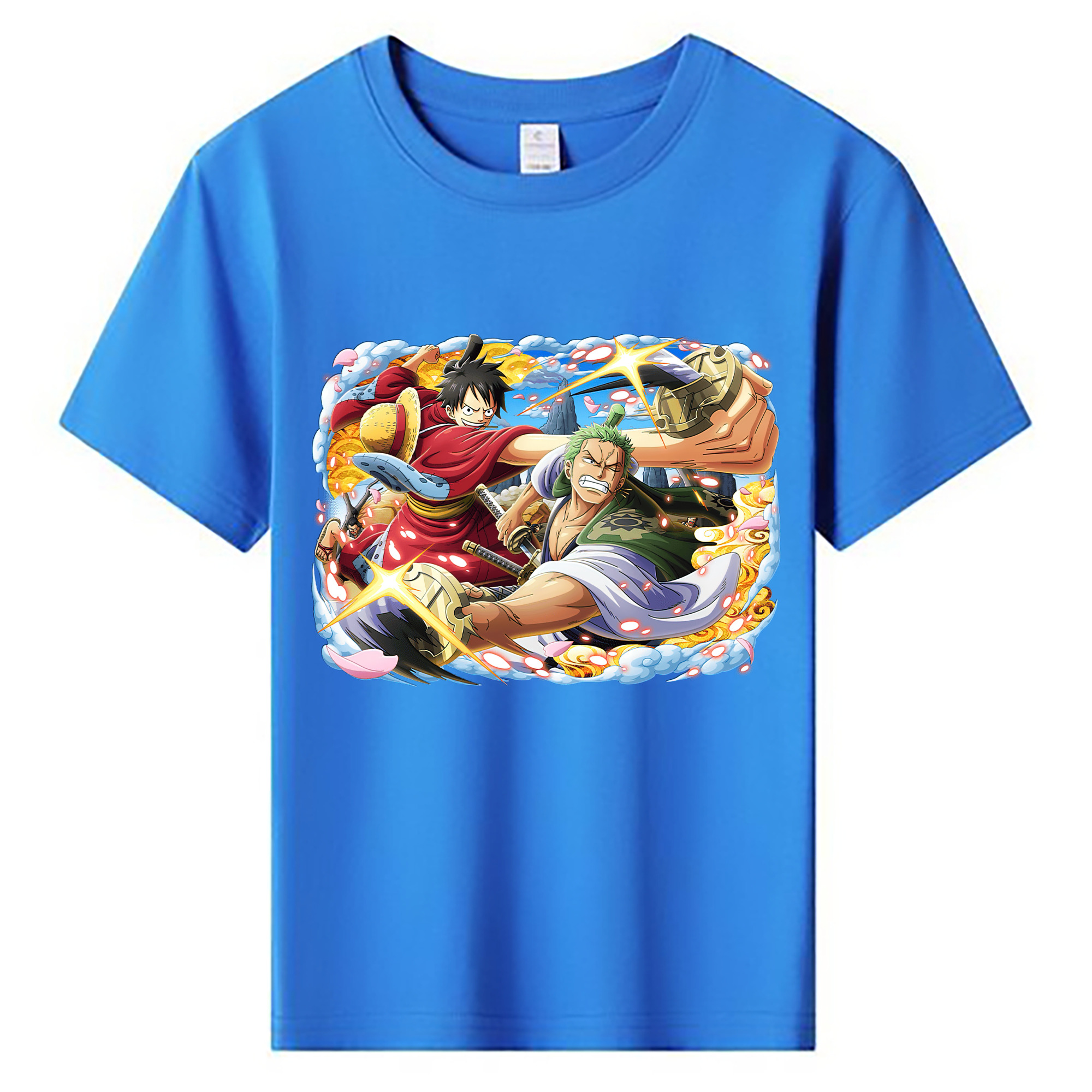 ワンピース モンキー・D・ルフィ ONE PIECE Monkey D. Luffy 綿100％キッズTシャツ（フロントプリント）